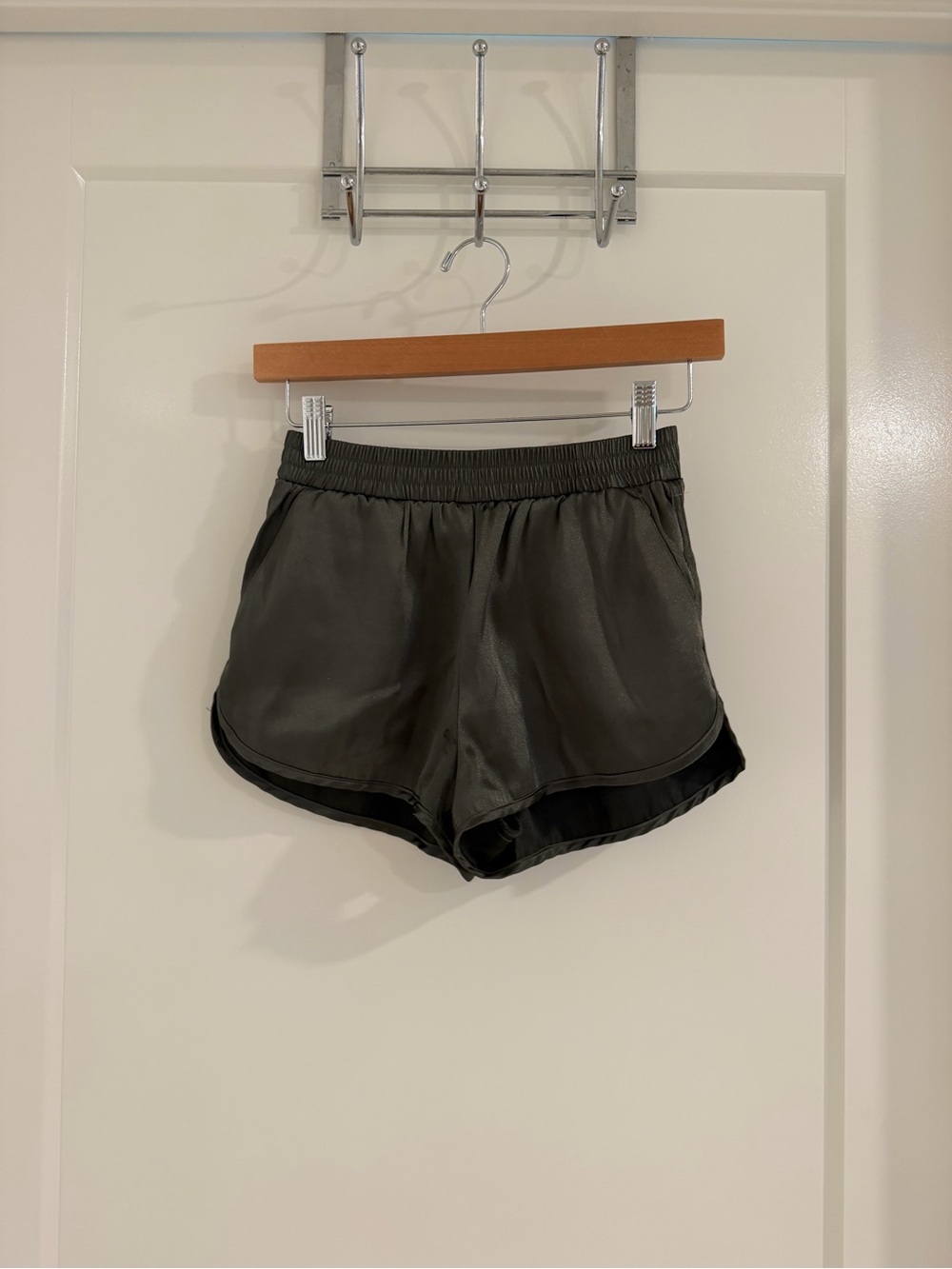 H&M Satin Athletic Shorts - Charcoal Gray